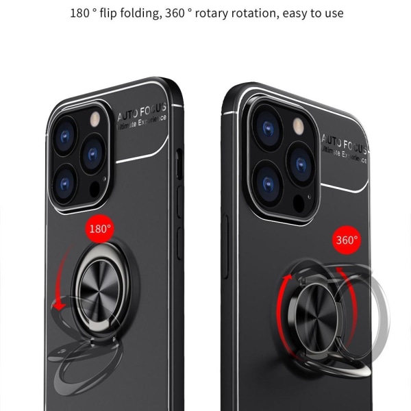 iPhone 13 Pro Max - Ring Skal - Svart/Röd