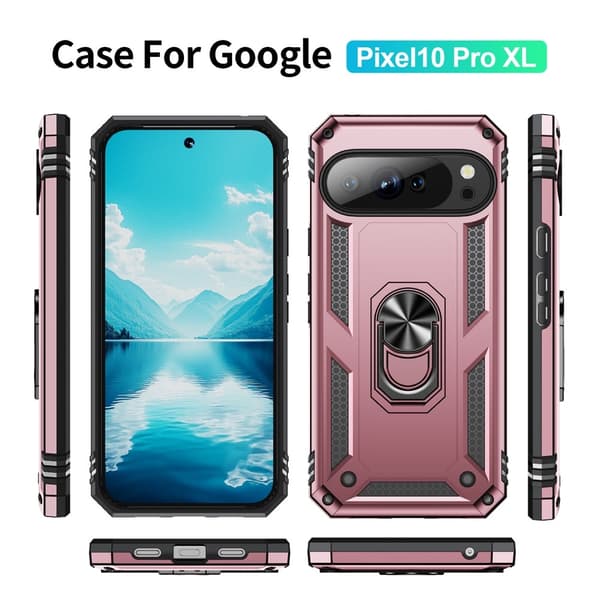 Google Pixel 10 Pro XL Skal Armor Ring Hybrid Roséguld