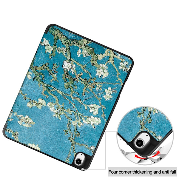 iPad Air 13 2024 Tri-Fold Fodral Pennhållare Peach Blossom