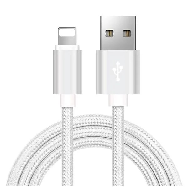 1 Meter - Lightning laddare iPhone - Silver