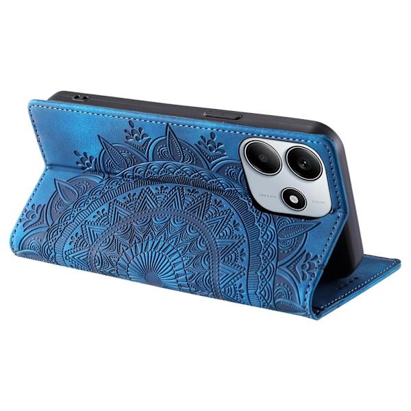 Xiaomi Redmi Note 14 4G Fodral Flip Mandala Läder Blå
