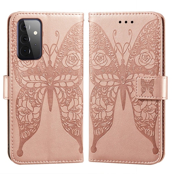 Samsung Galaxy A72 - Läder Fodral Med Tryck - Roséguld Roséguld Roséguld