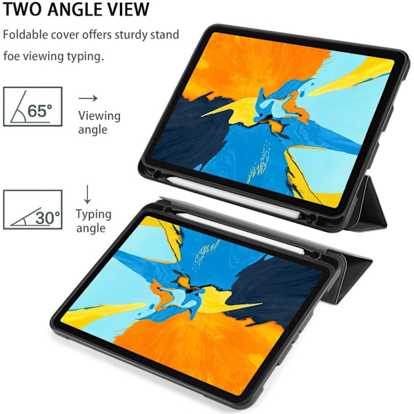 DG.MING iPad Air 2025-2020/Pro 11 2018 Fodral Pennhållare Black Svart