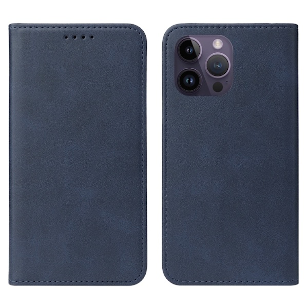 iPhone 15 Pro Max Fodral Flip Läder Blå