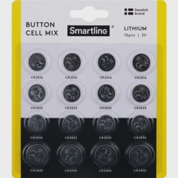 Smartline Knappcell Lithium Mix 3V 16-pack