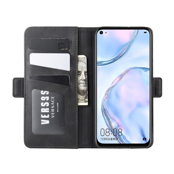 Huawei P40 Lite - Plånboksfodral - Svart Black Svart