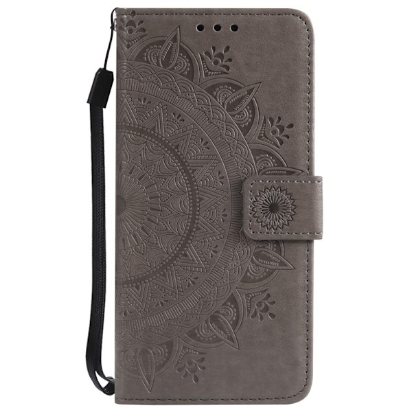 iPhone 6/6S - Mandala Läder Fodral - Grå Grey Grå