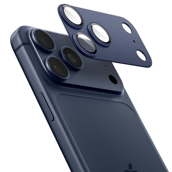 Spigen iPhone 17 Pro Linsskydd Optik Pro GLAS.tR "Ez Fit" Blå