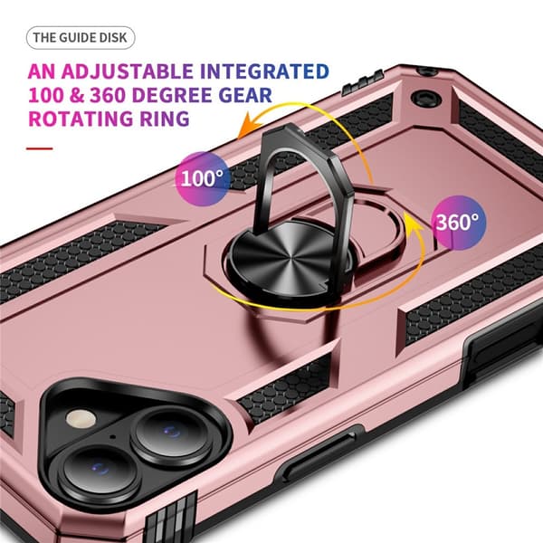 iPhone 17 Skal Shockproof Hybrid Ring Roséguld
