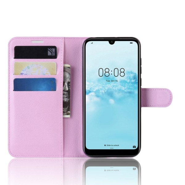 Huawei Y5 (2019) - Litchi Plånboksfodral - Ljus Rosa LightPink Ljus Rosa