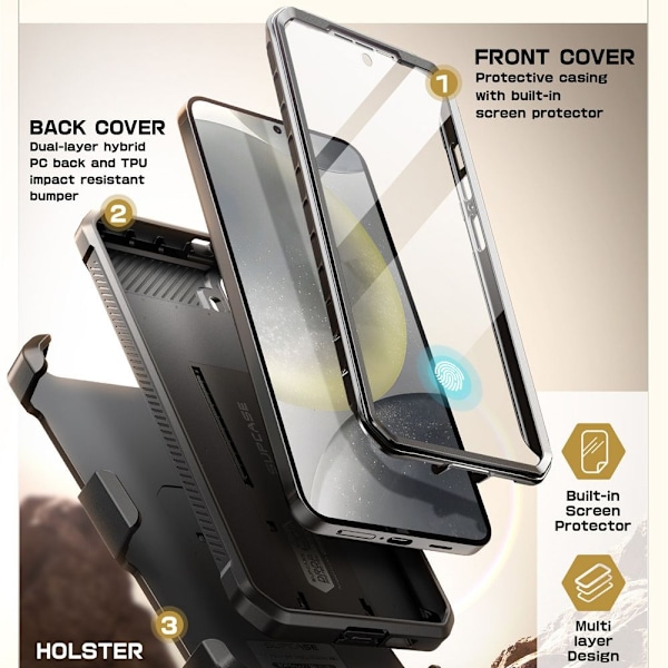 Supcase Galaxy S25 Skal 2-SET Unicorn Beetle Pro Svart