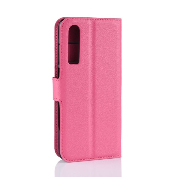 Huawei P30 - Litchi Plånboksfodral - Rosa Pink Rosa