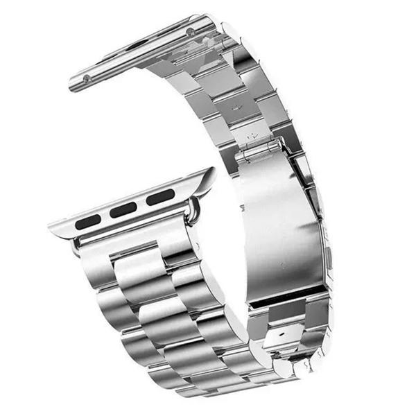 Lyxigt Metallarmband Apple Watch 42/44/45/49 mm Silver Silver Silver