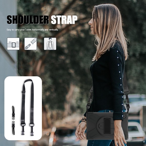 Galaxy Tab A8 10.5 Roterande X-Shape Hybrid Skal
