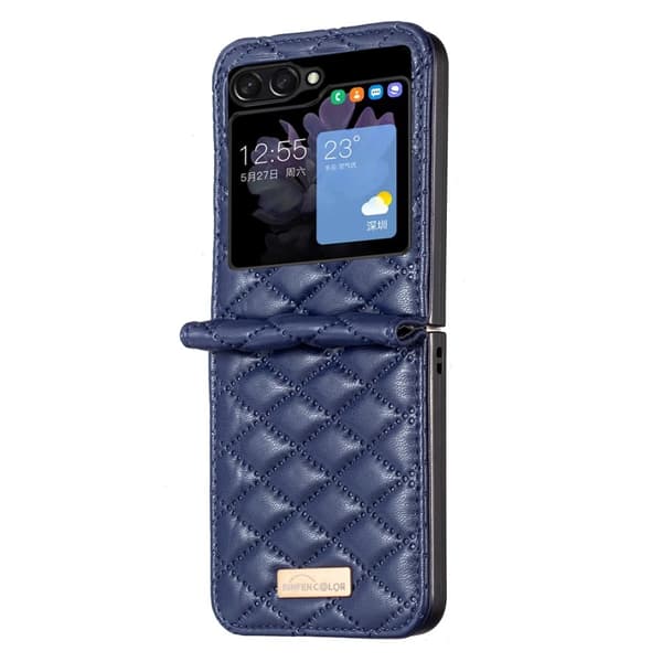 BINFEN Galaxy Z Flip 5 Skal Diamond Textur Blå