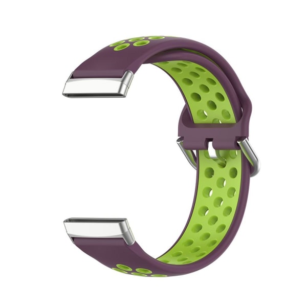 Silikon Träningsarmband Armband Versa 3/Fitbit Sense - Lila/Grön Lila/Grön Lila/Grön