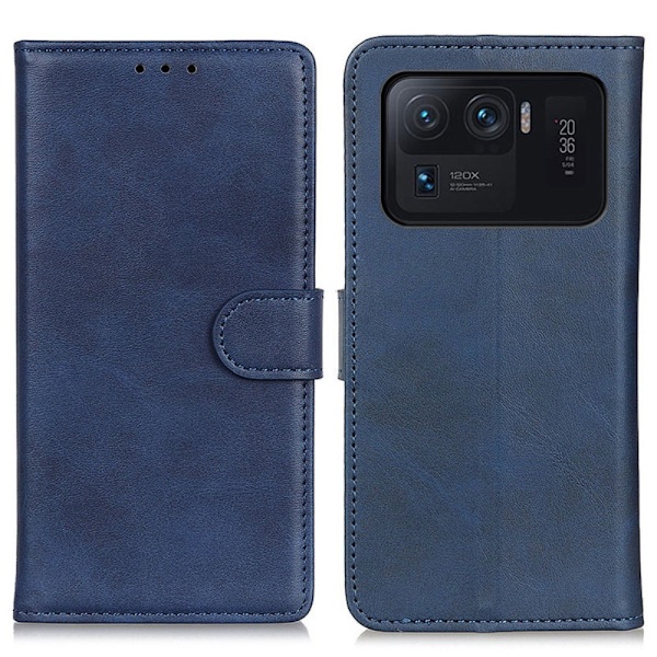 Xiaomi Mi 11 Ultra - Solid Läder Fodral - Blå Blue Blå
