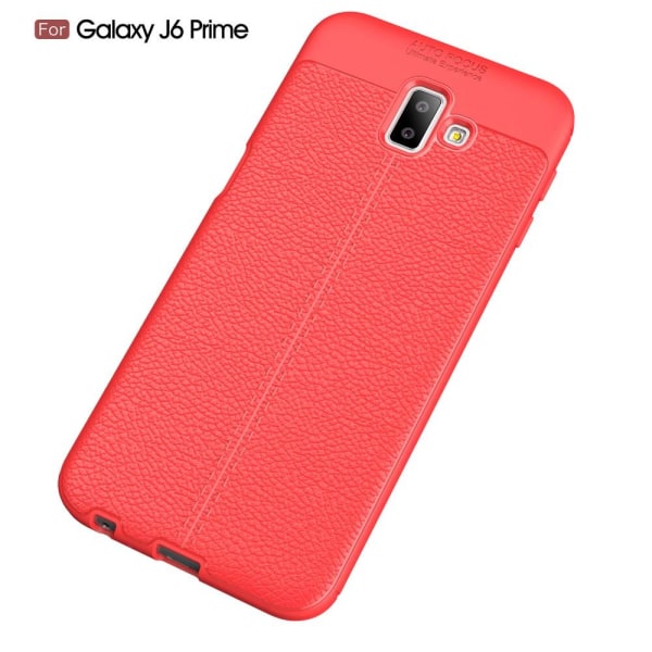Samsung Galaxy J6 Plus - Litchi läderskal - Röd Red Röd