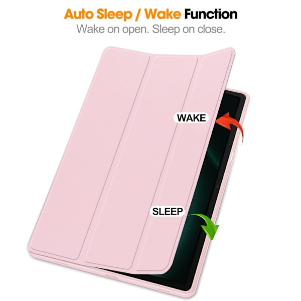 Galaxy Tab S9 FE Plus Fodral Tri-Fold Pennhållare Rosa