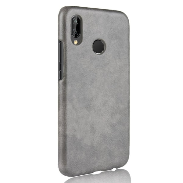 Huawei P20 Lite - Litchi Skal - Grå Grey Grå