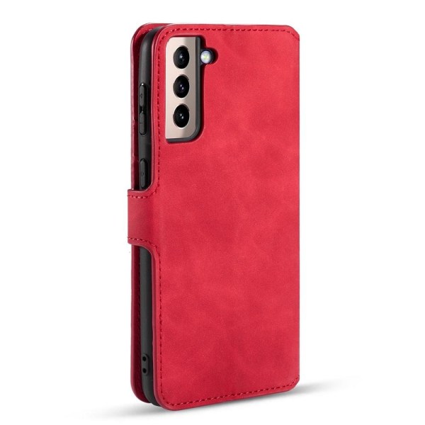 Samsung Galaxy S21 - DG.MING Retro Läder Fodral - Röd Red Röd