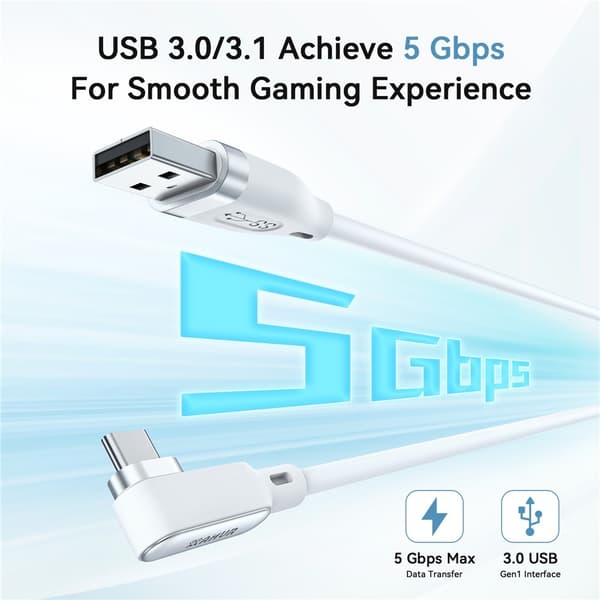 AMVR 5m 18W Link Kabel Med Laddningsport USB-C Vit