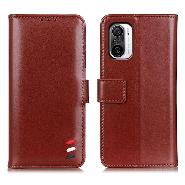 Xiaomi Mi 11i - Tri-Color Läder Fodral - Brun Brun
