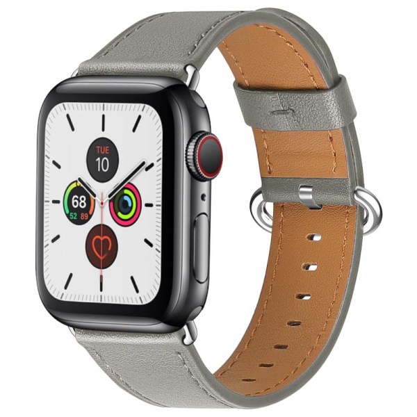Äkta Läder Armband Apple Watch 41/40/38 mm - Grå Grey Grå