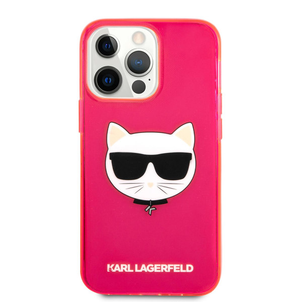 Karl Lagerfeld iPhone 13 Pro Skal TPU Choupette Fluorescent Rosa