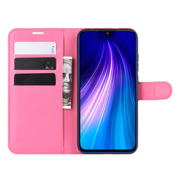 Xiaomi Redmi Note 8T - Litchi Plånboksfodral - Rosa Pink Rosa