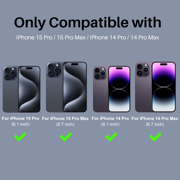 NORTHJO iPhone 15 Pro/Pro Max/14 Pro/Pro Max Linsskydd Strass 2-PACK Fade