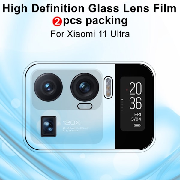 Xiaomi Mi 11 Ultra - IMAK 2-PACK Linsskydd I Härdat Glas