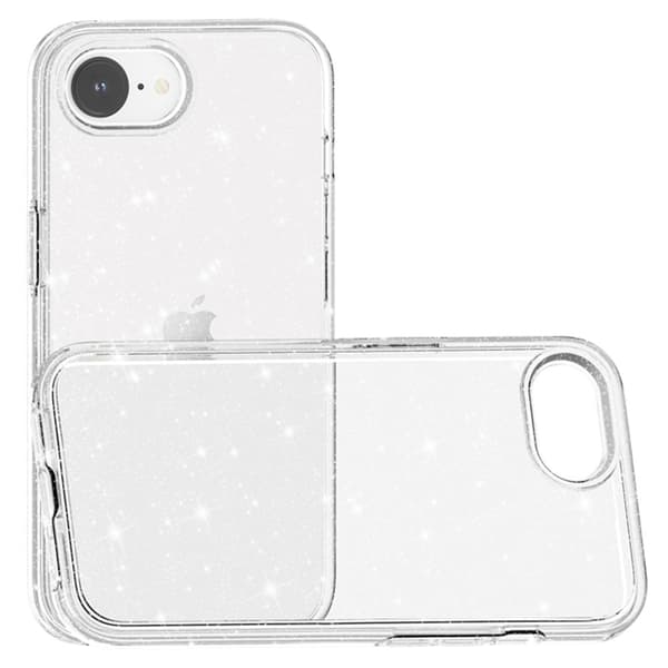 iPhone 17e / 16e Skal Glitter Shockproof Transparent