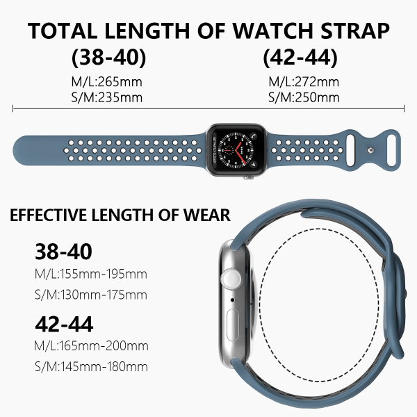 Sportarmband Dual-Color Apple Watch 41/40/38 mm (S/M) Blå/Svart