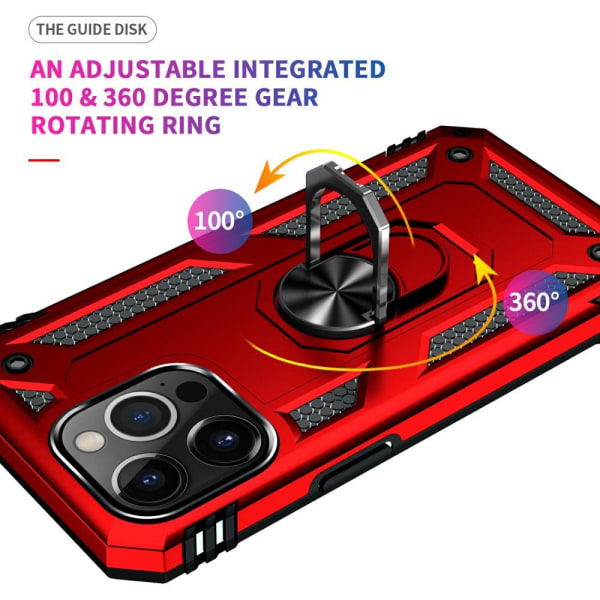 iPhone 13 Pro - Hybrid Ring Skal - Röd