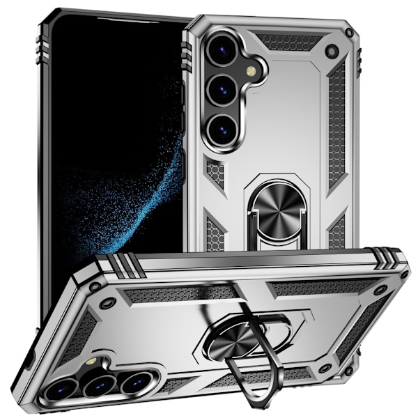 Samsung Galaxy S24 Skal Hybrid Armor Ring Silver
