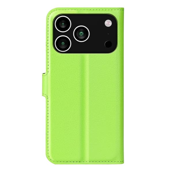iPhone 17 Pro Fodral Litchi Läder Grön