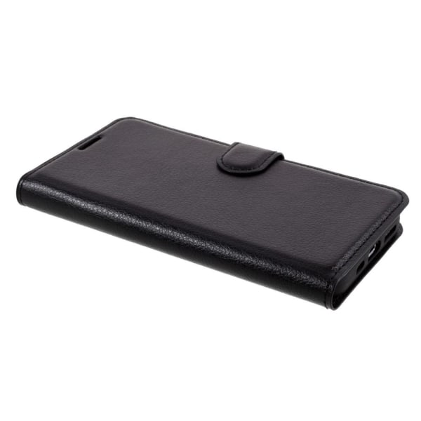 iPhone 12 / 12 Pro Fodral Litchi Läder Svart Svart