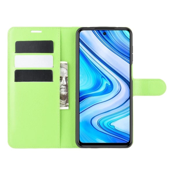 Xiaomi Redmi Note 9 Pro/Note 9S - Litchi Plånboksfodral - Grön Green Grön