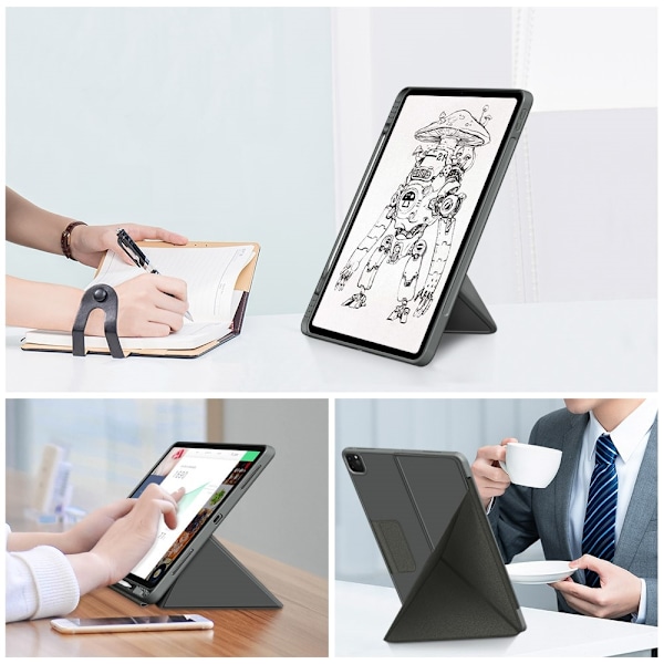 iPad Air 2025-2020 / Pro 11 Fodral Läder Origami Grå grå