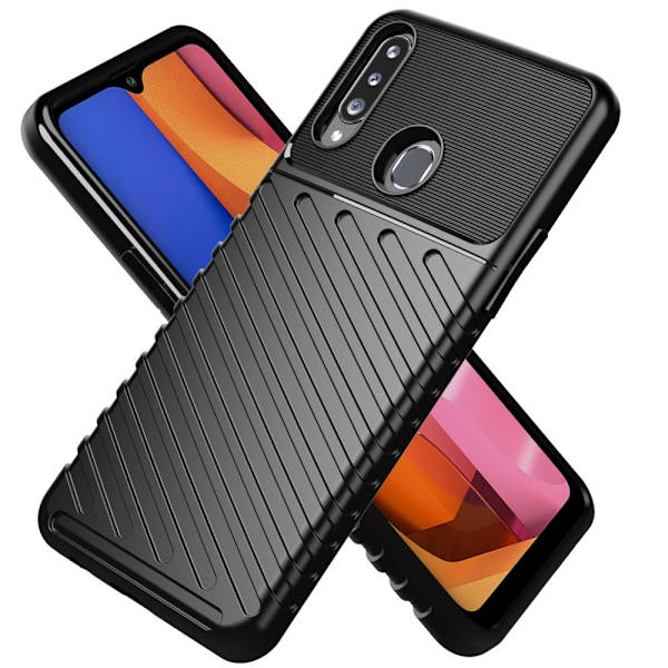 Samsung Galaxy A20s - Twill Textur Skal - Svart Black Svart