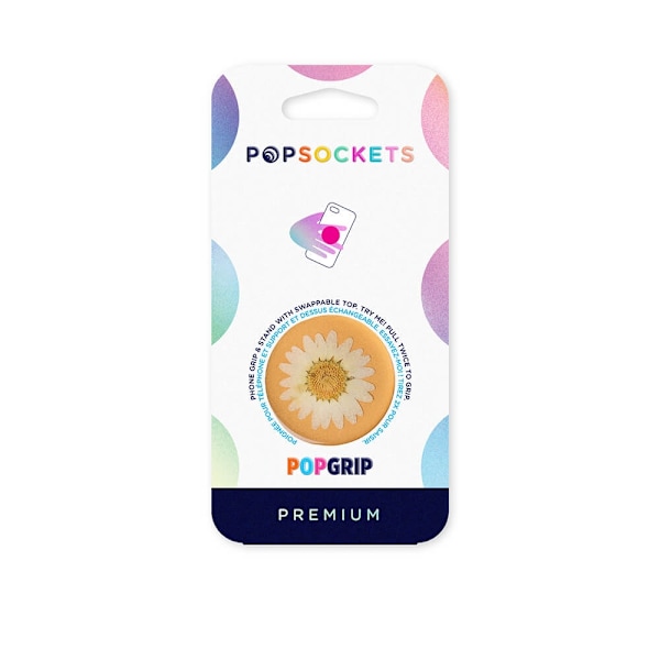 PopSockets Avtagbart Grip med Ställfunktion Premium Pressed Flower White Daisy