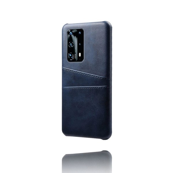 Huawei P40 - Skal med Kortfack - Mörk Blå DarkBlue Mörk Blå