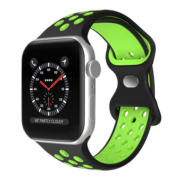 Sportarmband Dual-Color Apple Watch 41/40/38 mm (M/L) Svart/Grön
