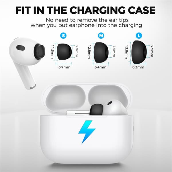 AHASTYLE 3-PACK AirPods Pro 3 Öronpluggar Silikon Svart