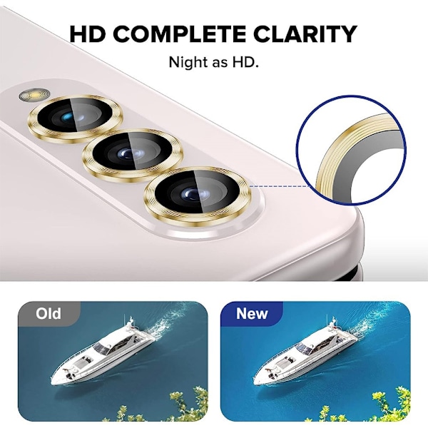 ENKAY Galaxy Z Fold 5 Linsskydd Aluminium Härdat Glas Fade