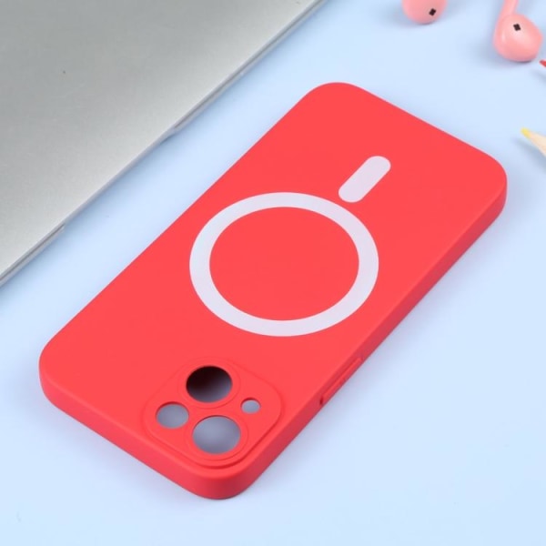 iPhone 14 Plus Skal MagSafe Liquid Silikon Röd