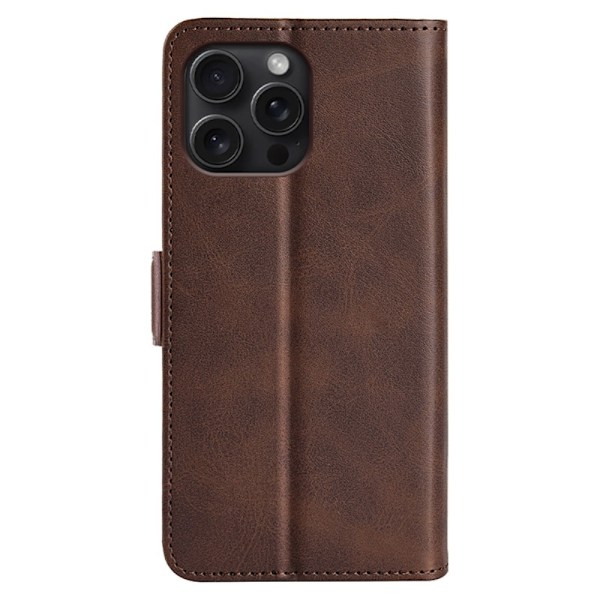 iPhone 16 Pro Max Fodral Flip Läder Brun