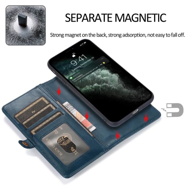 iPhone 14 2in1 Flerfack Magnet Fodral / Skal Blå