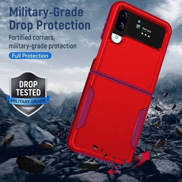 Samsung Galaxy Z Flip 4 Skal Heavy Armor Hybrid Röd